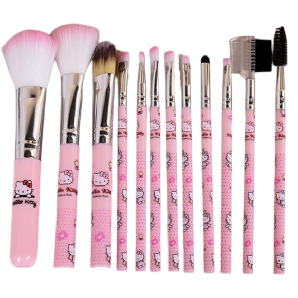 New, Twelve-Piece Hello Kitty Professional Makeup Brush Set - Picture 2 of 7